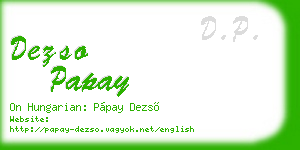 dezso papay business card
