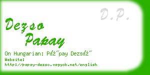 dezso papay business card